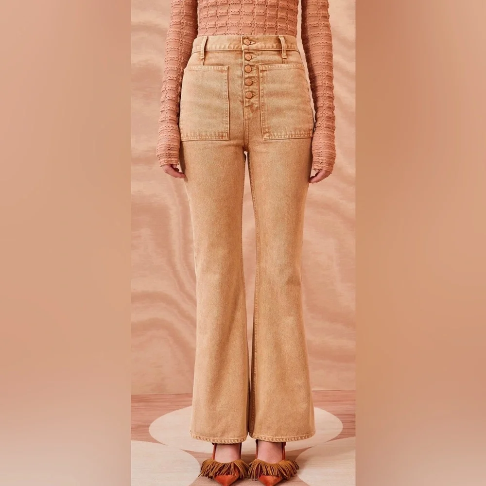 Ulla Johnson The Lou Jean in Danube Wash Sz 26 Handmade Bootcut flare - Picture 2 of 13